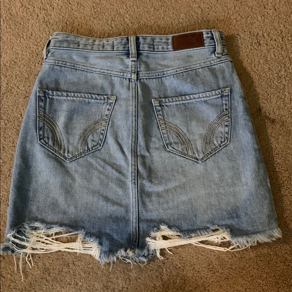Hollister Light Blue Distressed Mini Skirt - Picture 2 of 5